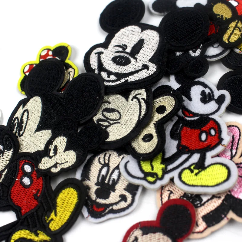 Mickey Minnie Mouse Embroidered Patches on Clothes for Children Stickers Disney Cartoon DIY Sewing Pant Bag Clothing Kawaii Gift