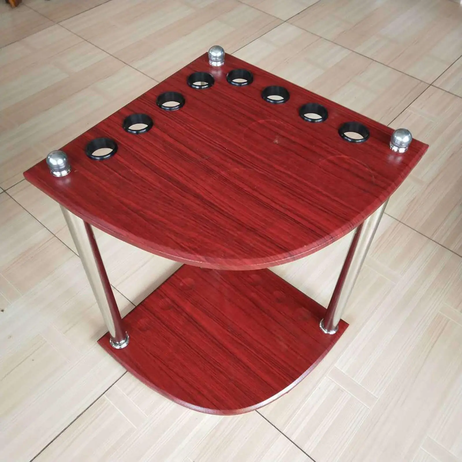 Portable Billiard Pool  Rack Corner  Holder Storage Holder Floor Stand Pool Table Freestanding 8 Hole for Game Room Clubs