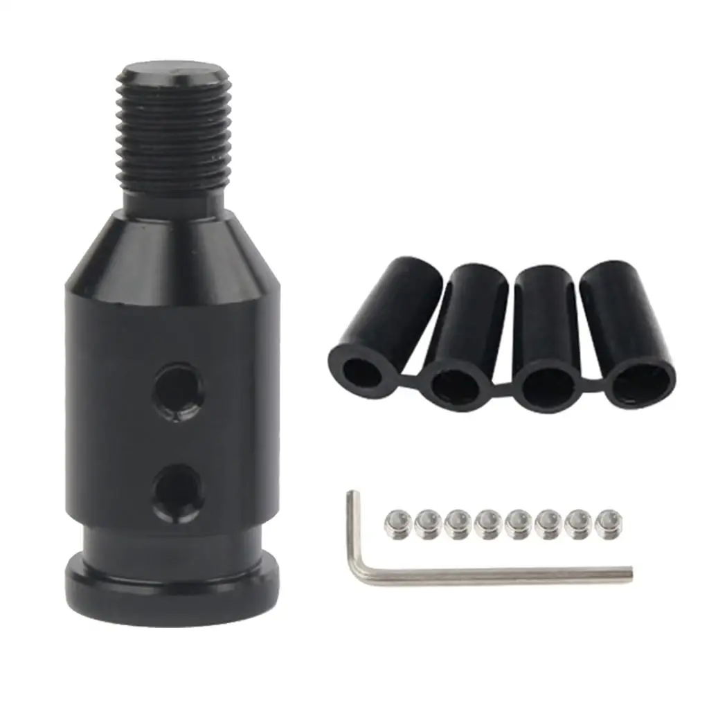 Custom Aluminum Universal  knob er Adapter for  Mini Non Threaded ers M12X1.25 (Black)