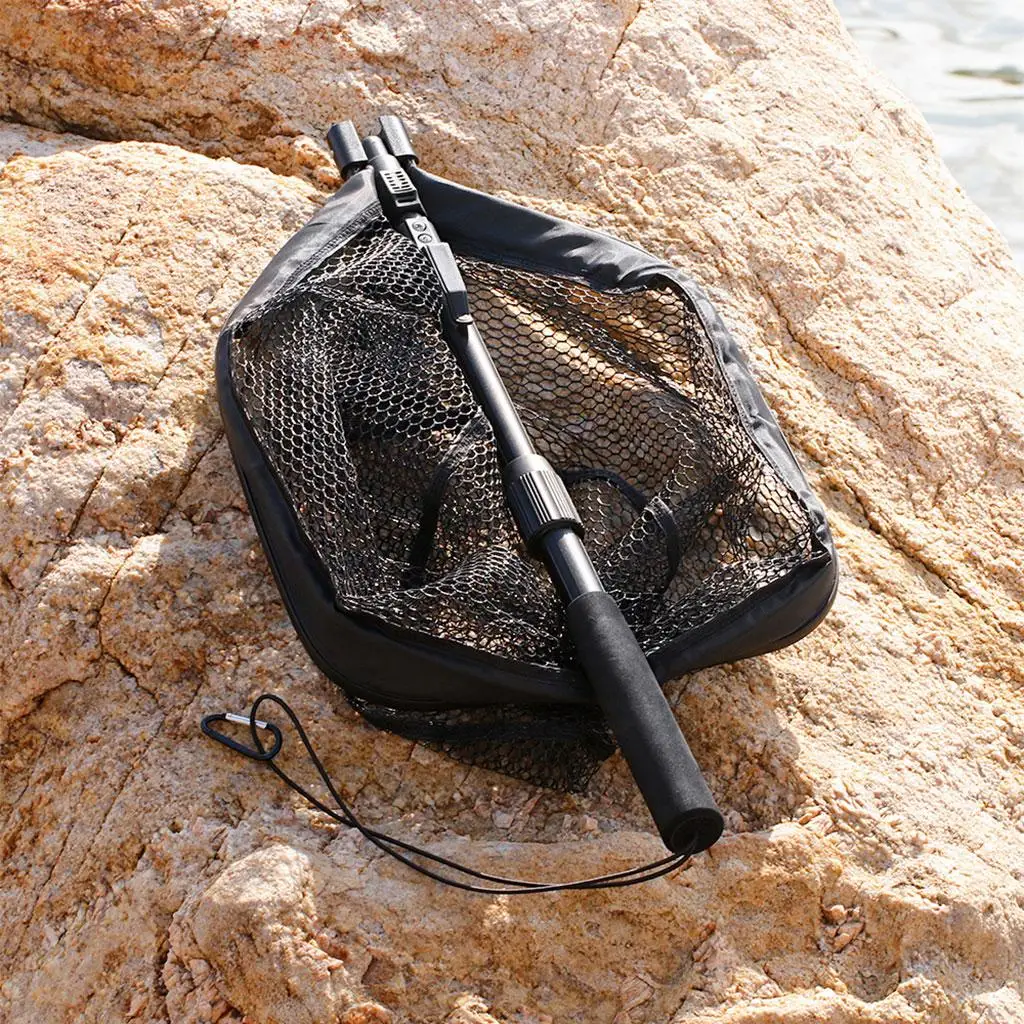 Folding Floating Fishing Net Fish Landing Net Extendable Collapsible Telescopic Pole Handle Freshwater Saltwater Fishing Tools