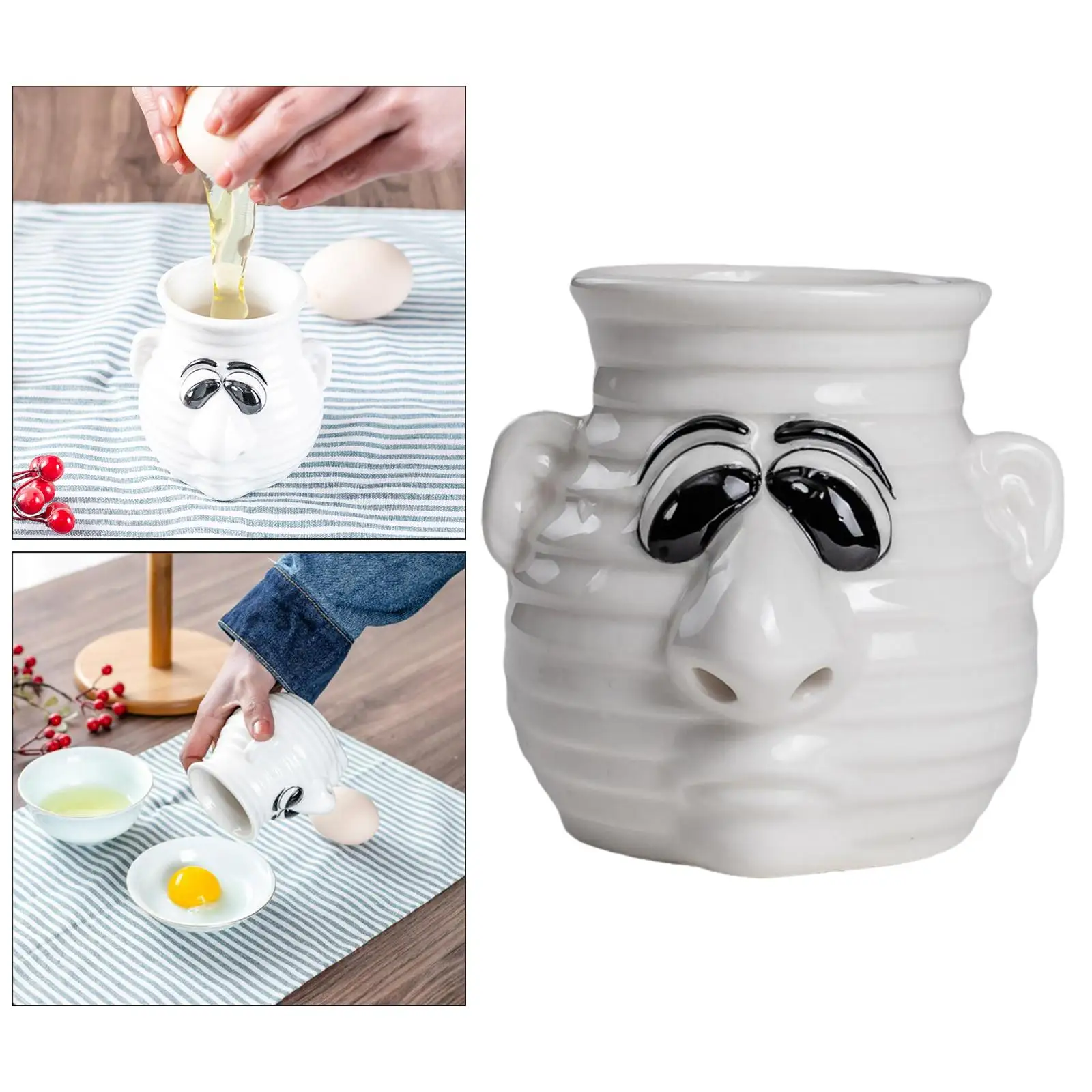Creative Snotty Nose Egg Separator Egg Divider Portable Egg Separation Tool Egg Yolk White Separator for Baking Kitchen Home