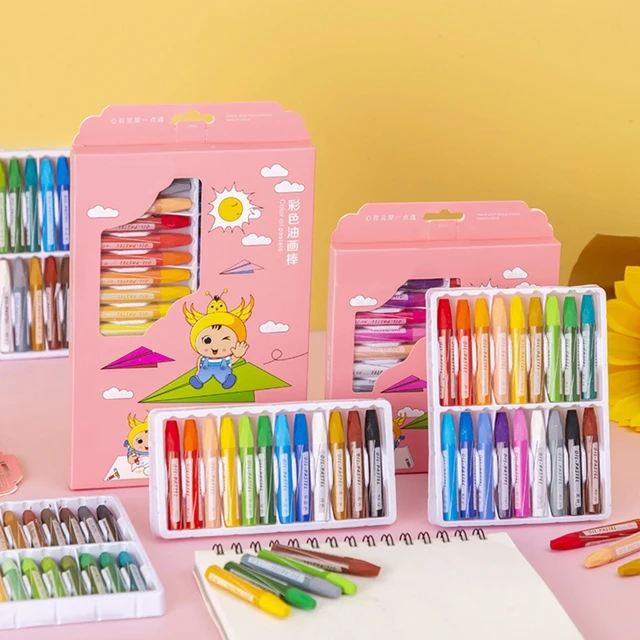 Boite de 12 crayons pastels de couleurs enfant coloriage