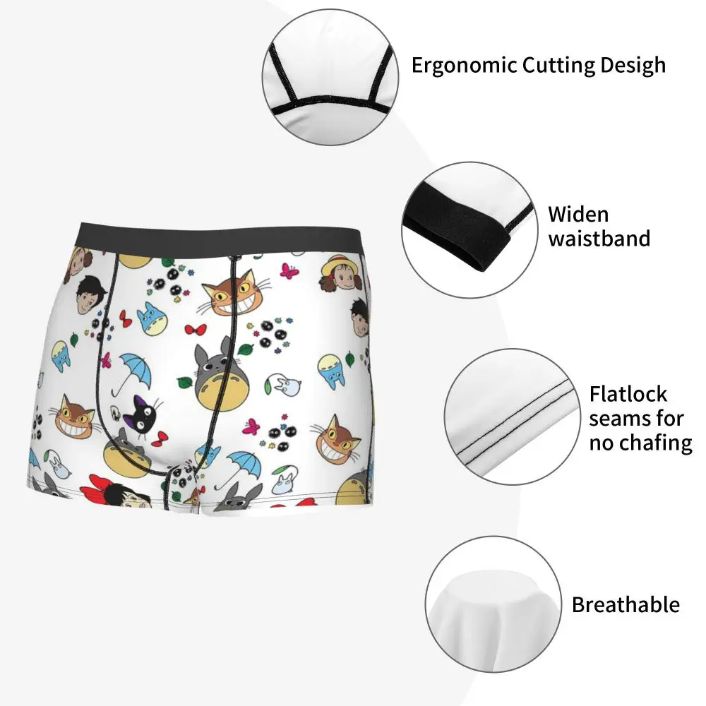 boxer briefs Ghibli Spirited Away Men's Underwear Totoro Boxer Shorts Panties Novelty Breathable Underpants for Male funny boxers