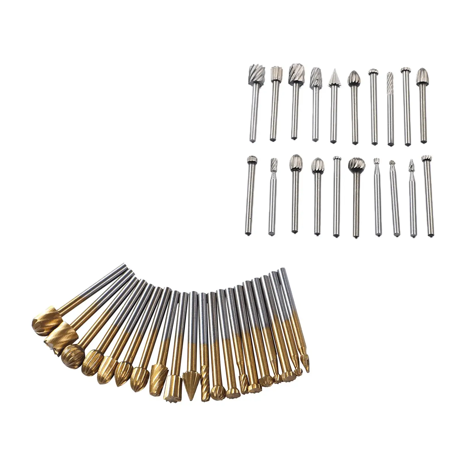 20x Rotary Drill Set, Milling Cutter Power Tool Polishing Rotary Tools for Steel and Wood Working Drilling Sculpting DIY Jewelry