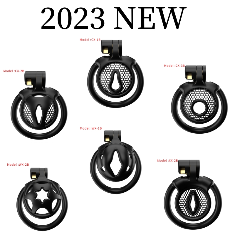 Mini dispositivos de castidade masculina com 5 anéis penis, Pequena gaiola do galo, Bloqueio de castidade, BDSM Slave Sex Toy para homem e gay, 7 modos