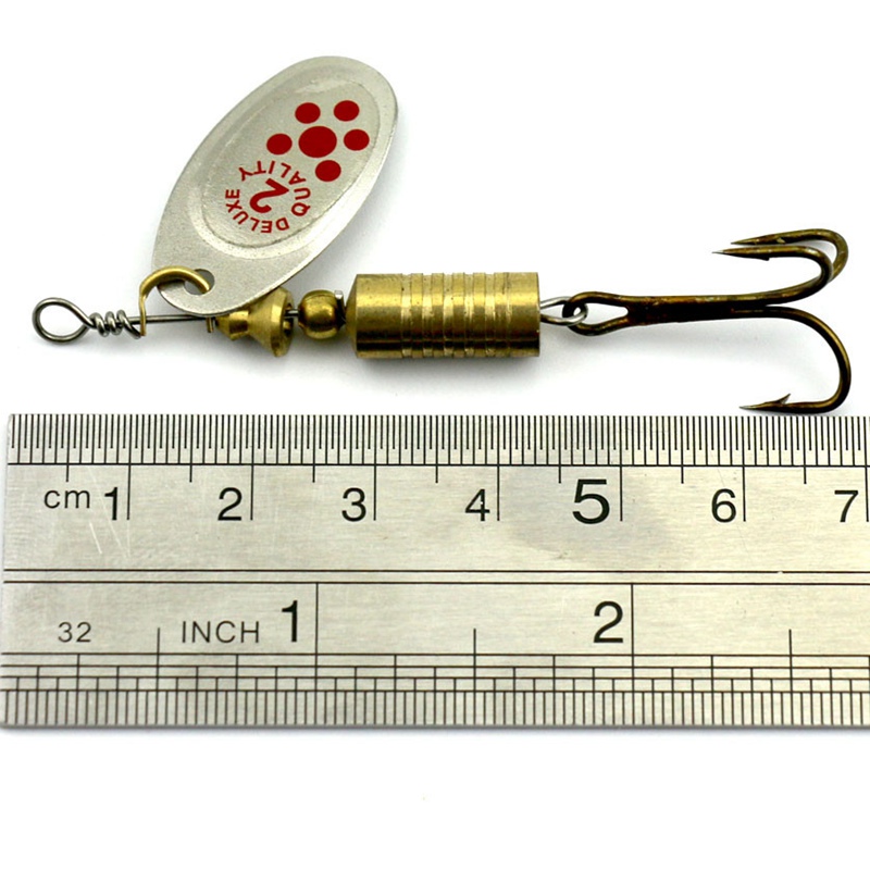 1PCS Metall Überzug Spinner Köder 6,7 cm/7g Harter Löffel Bass Lockt Metall Angeln Locken mit Feder Drillinge für Hecht Angeln – Detail 6