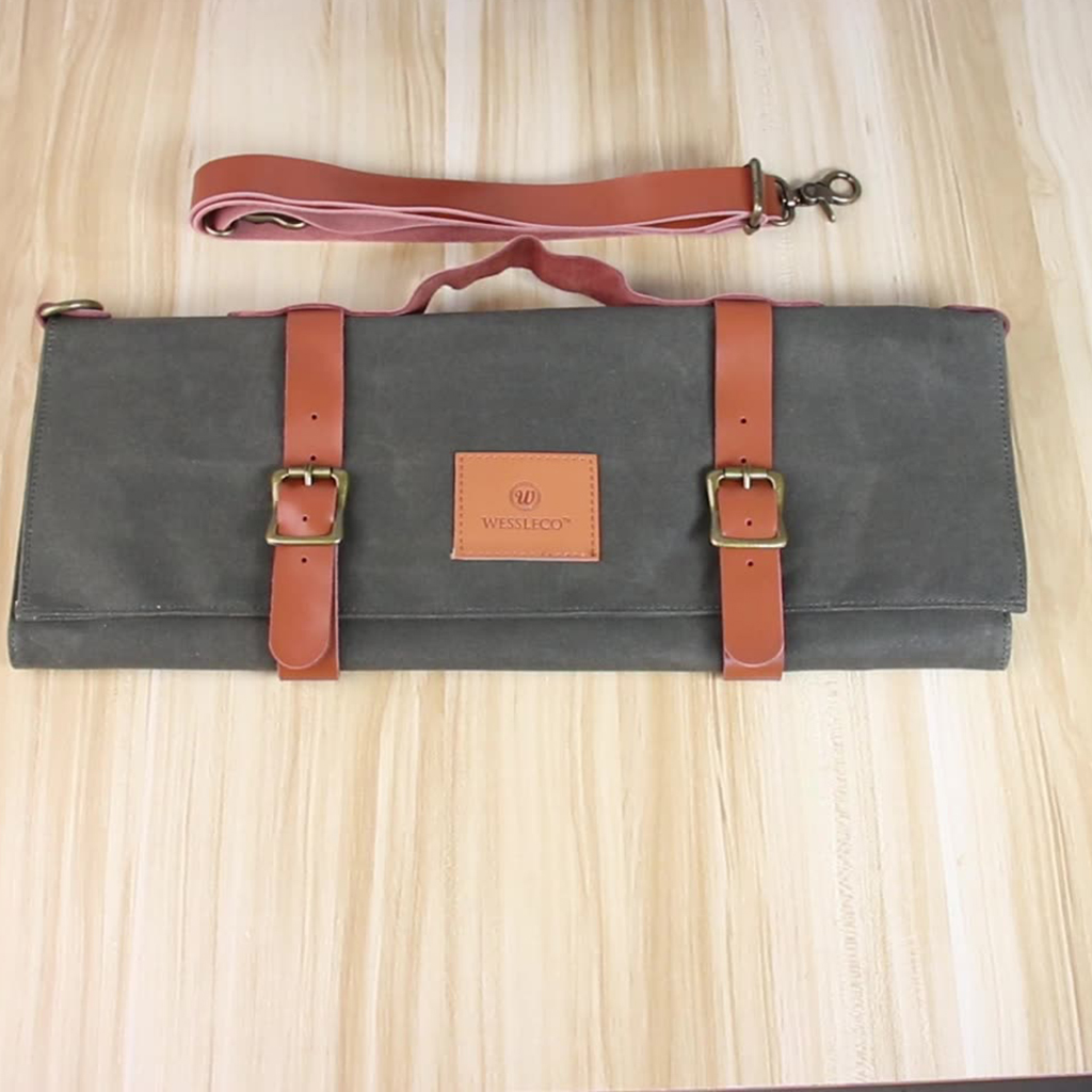 Chef's  Roll Bag Elastic And Expandable with 11 Slots Shoulder Strap