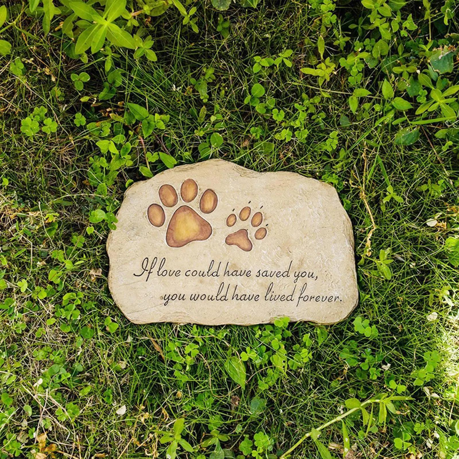 Paw Print Pet Memorial  Outdoor Grave Marker Cat Puppy Kitten Tomb