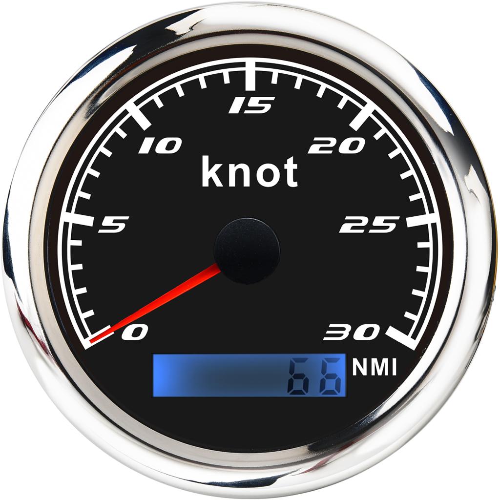 85mm 30 Knots Waterproof Digital Chrome Speedometer Display