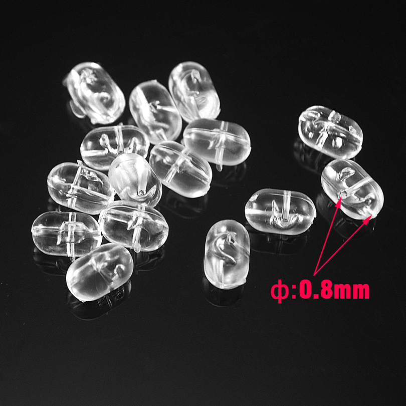 MNFT 100PCS Angeln Perlen Transparent Klar Oval Doppel Kreuz Loch Perlen Sabiki Rig 3 Weg Stecker Angeln Zubehör – Detail 7