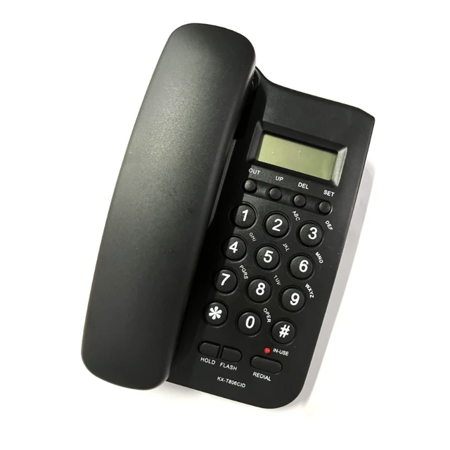 Teléfono con cable E5BA con pantalla de identificación de llamadas, teléfono  fijo clásico de escritorio con cable, teléfono con botón grande - AliExpress