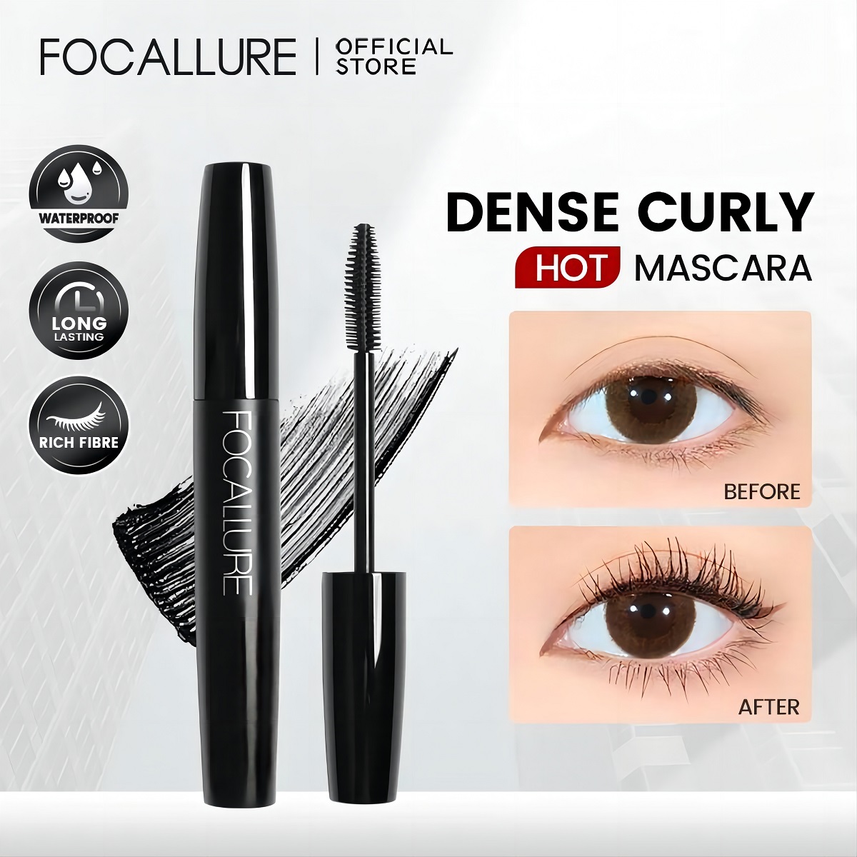 Best of FOCALLURE Curled Lashes Lengthening Black Mascara Waterproof Long-wearing Eyelash Extension Eye Beauty Makeup Women Cosmetics Reviews & Tips