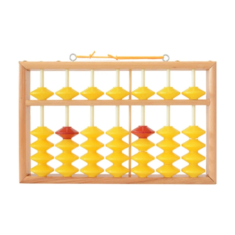 Portátil madeira Abacus calculadora, profissional, 7 coluna,