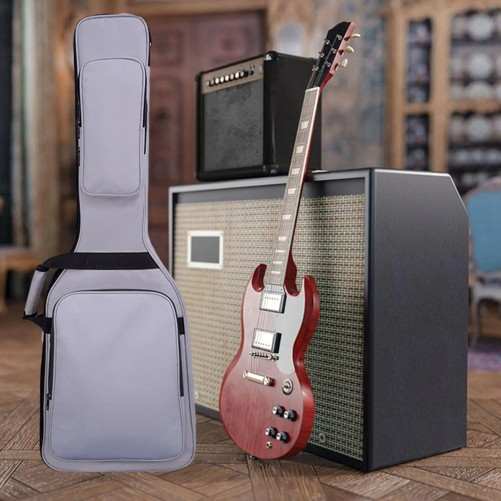Electric Bass Case Gig Bag Oxford Cloth Waterproof Electric Guitar Bass Bags Carrying Case for Acoustic Classical Guitar Bass