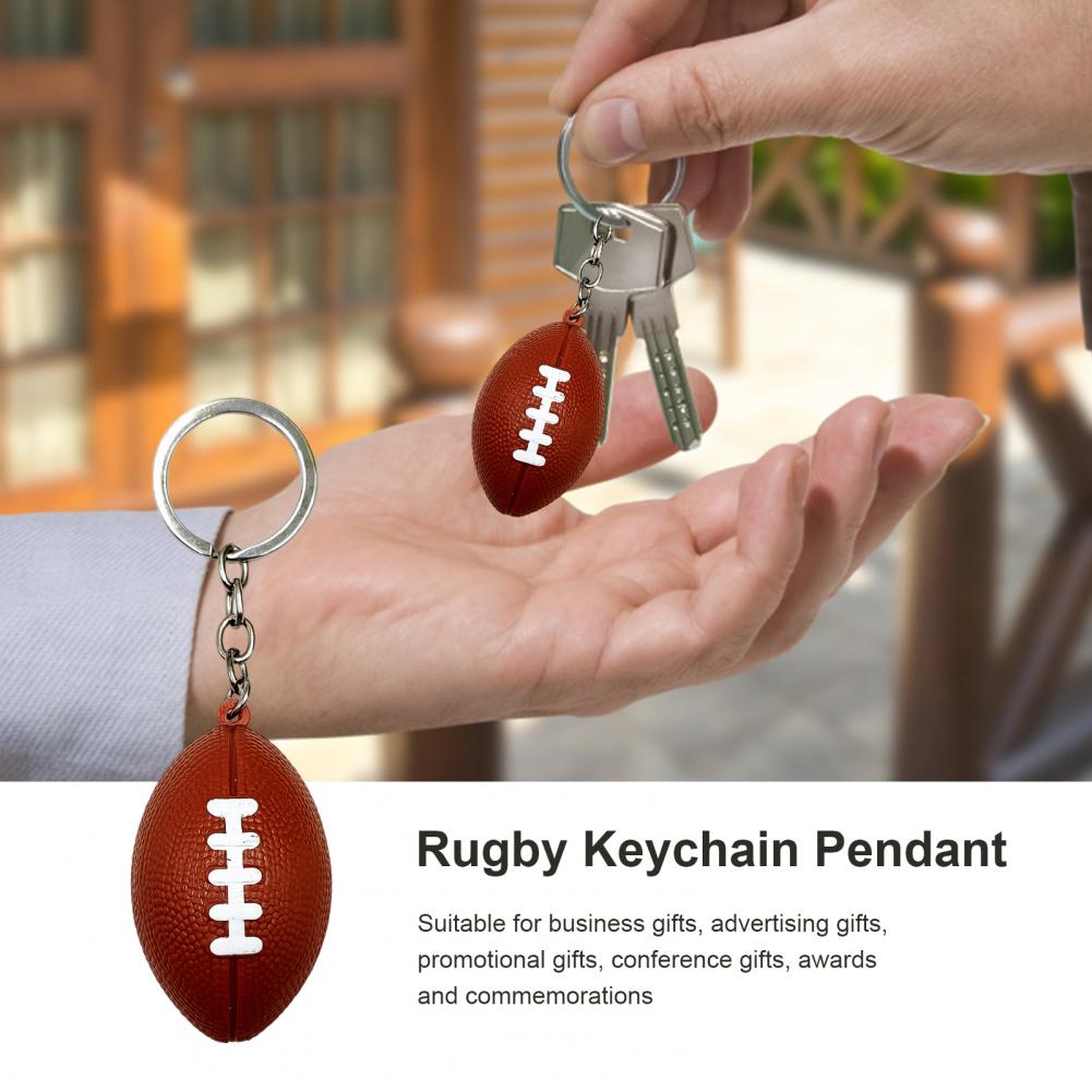Description Picture 4 of itemMini Rugby Football Sport Souvenir Keyring Keychain Charms Anti-fall Ornamental Rugby Key Ring Pendant Jewelry Accessories