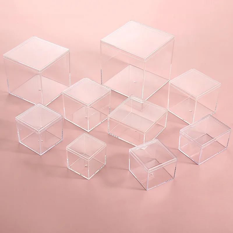 12-teilige transparente Acrylboxen mit Deckel, Kunststoff-Organizer, Geschenkverpackung, Lebensmittel-Süßigkeiten-Aufbewahrungsbehälter für die Präsentation zu Hause – Detail 1