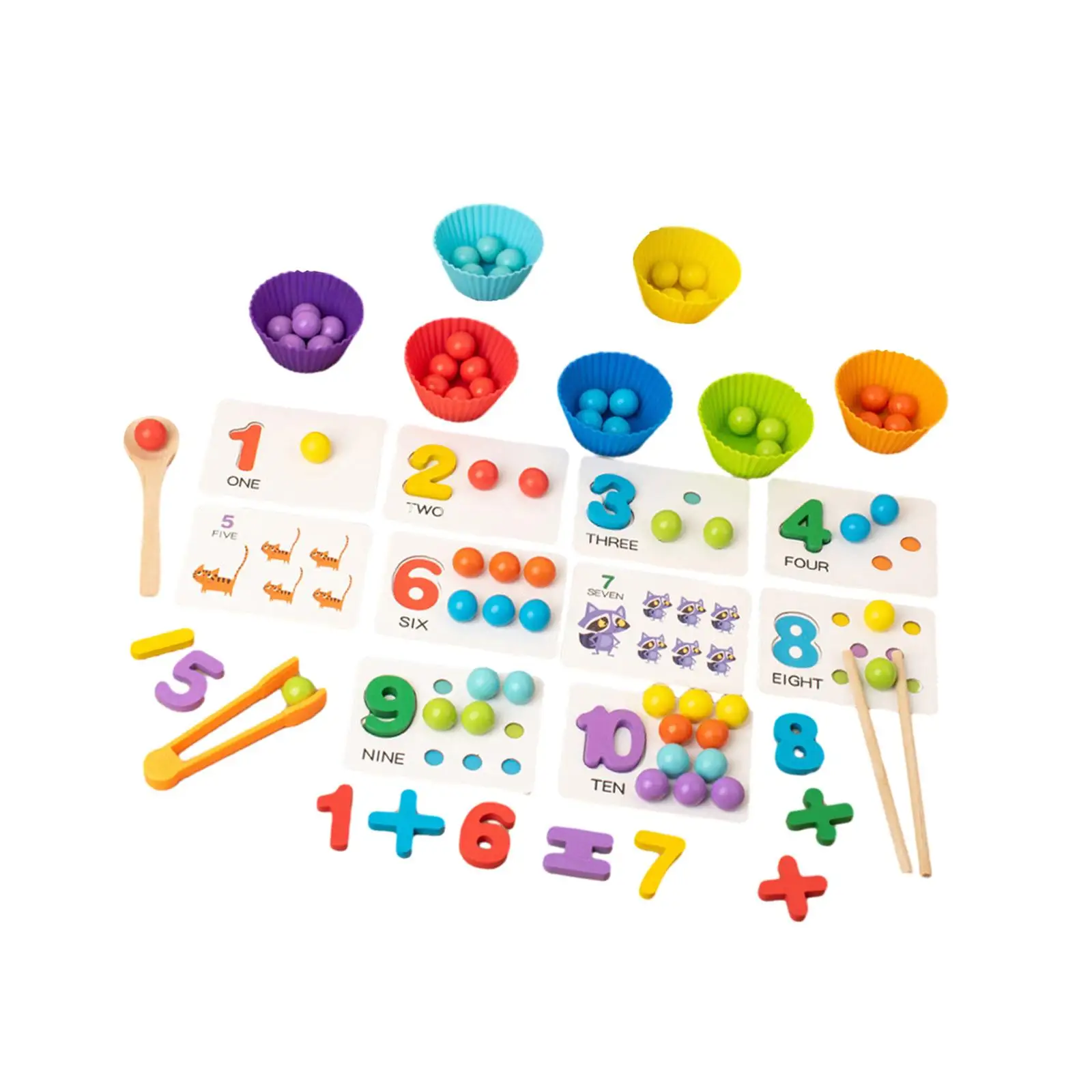 Montessori Rainbow Color Sorting Toys for Interaction Preschool Kindergarten