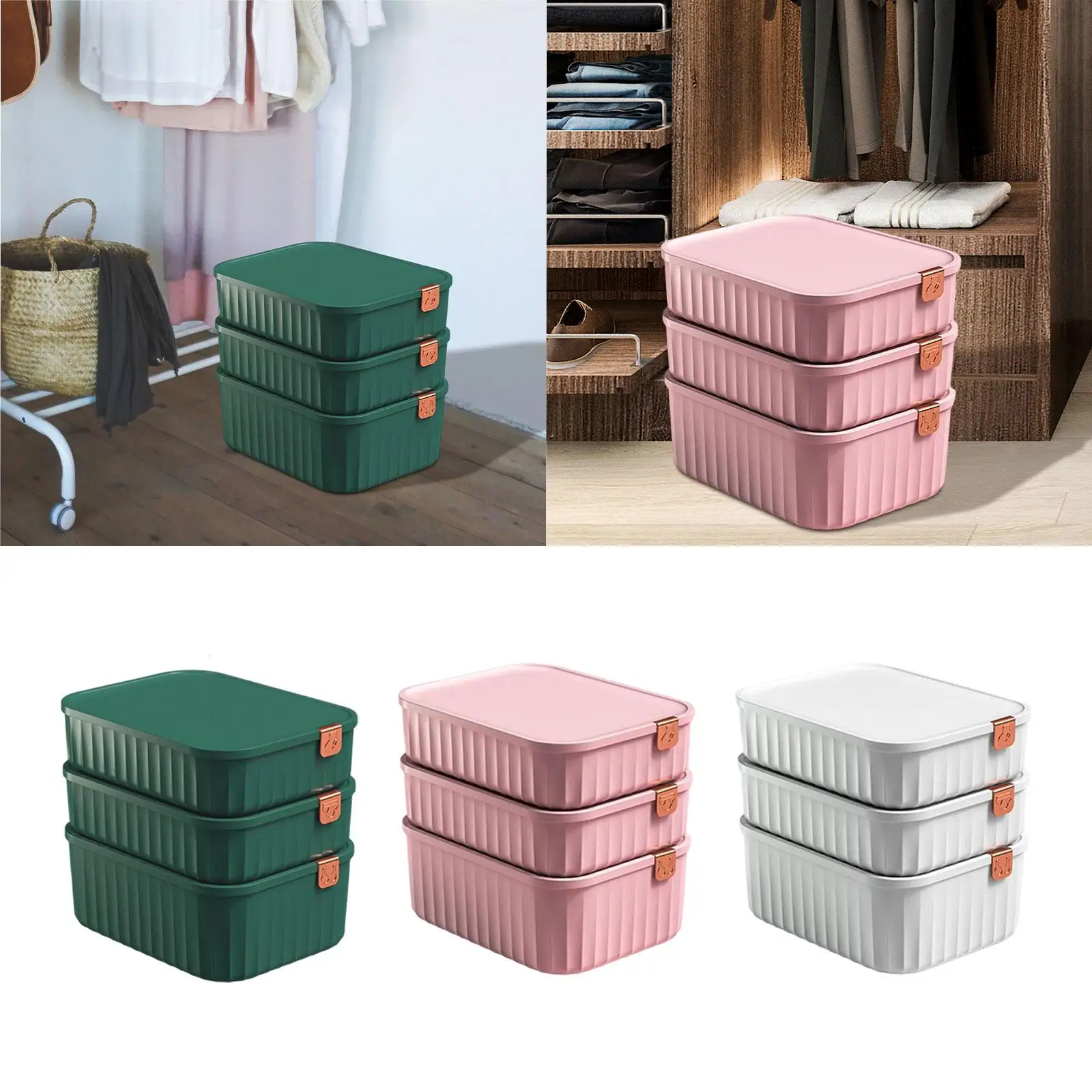3x Drawer Organizer Leggings Storage Basket Box Compartments Separated Container Closet Storage Boxes Clothes Ties Bra Organizer
