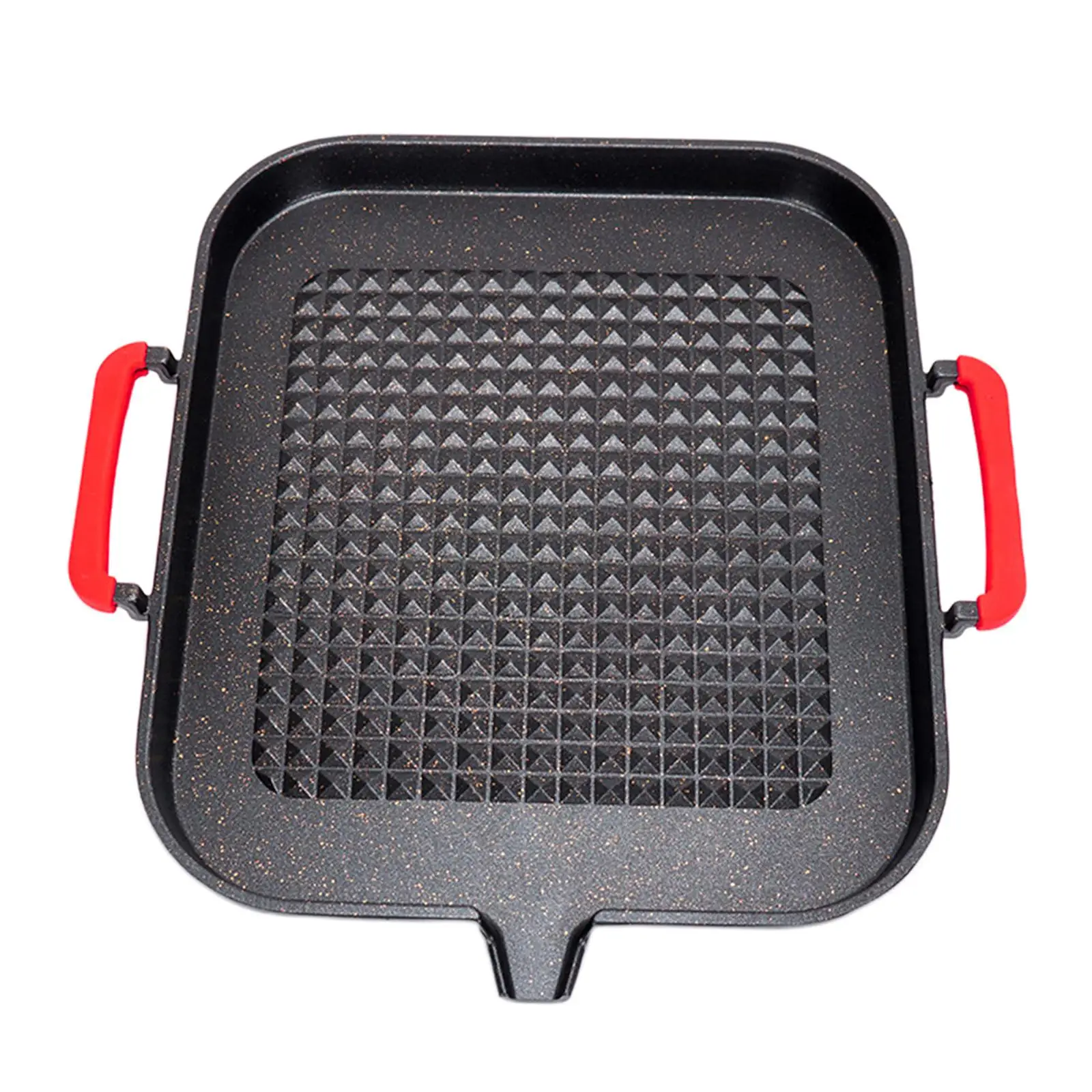 Premium Cook Non-Stick Grill Pan, Cast Aluminium Non Stick Frying Pan with Safety Handle for Outdoor, Camping, BBQ, Picnic