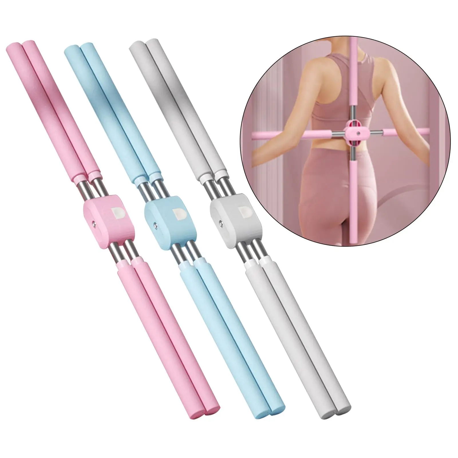 Yoga Stick Posture Corrector Lung Opener Open Back Pranayama Stick for Balance