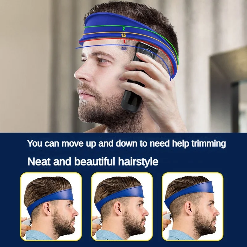 Best of 2PCS Hair Cutting Fading Comb Set Flat Top HairCut Combs Men's Silicone Neckline Guide Haircuts Curved Headband Hair Salon Tools Reviews & Tips - Image 4