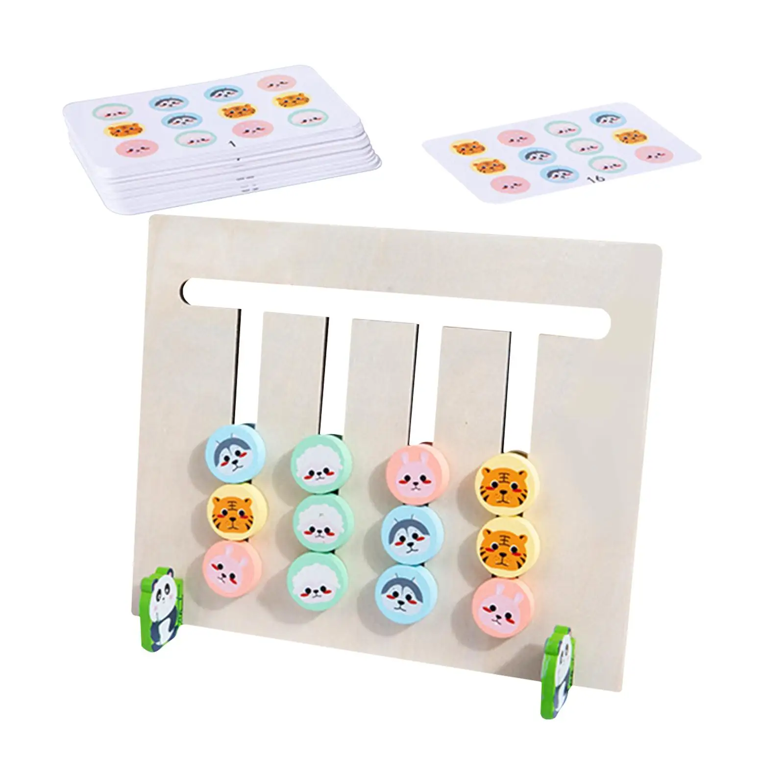 Montessori Toys Kids Slide Puzzle Board Wood Animal Sorting Toy Hand Brain Toy Teaching Aids Smooth Surface ,Easy to Carry