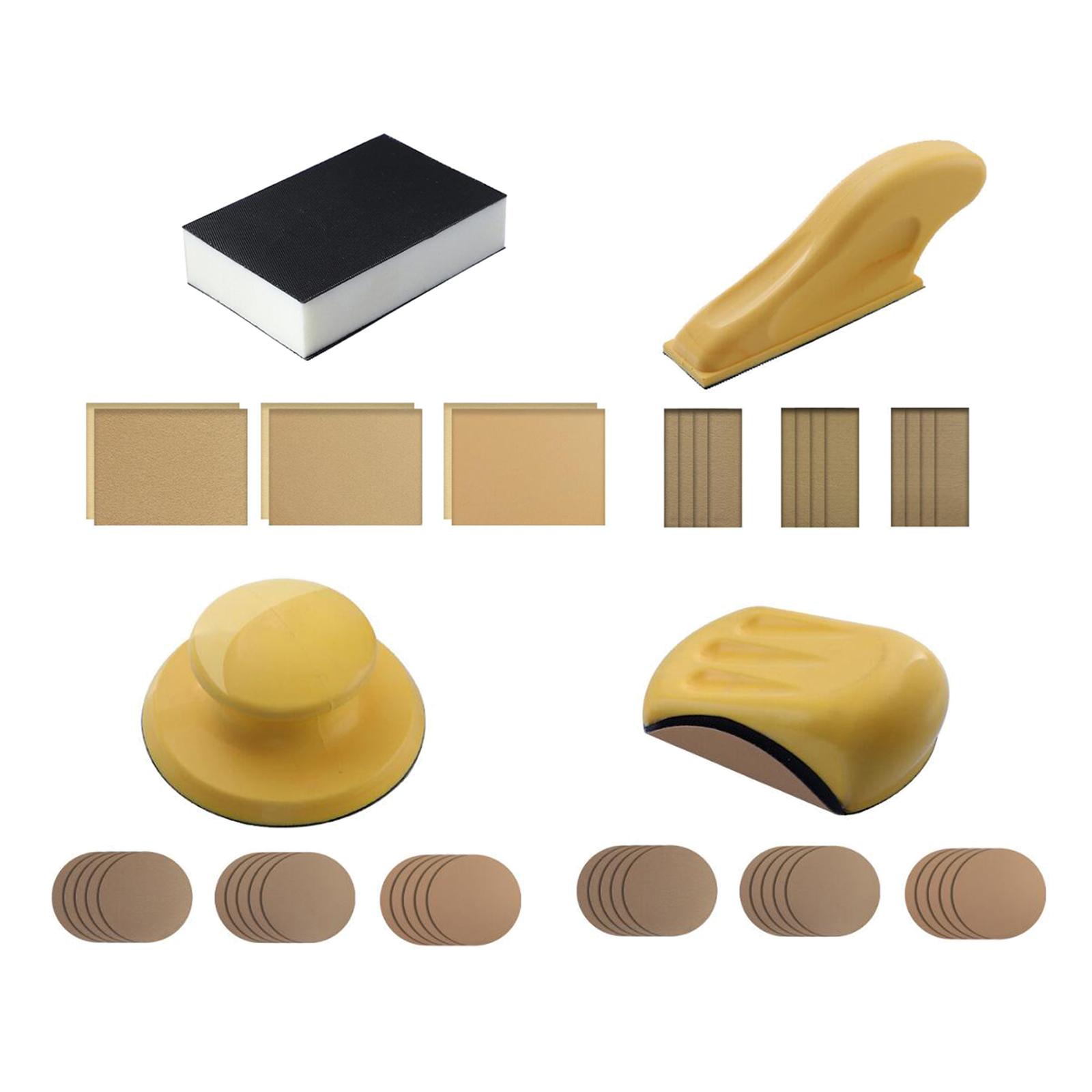 Portable Sanding Kit Sanding Paper with Replacement Sandpaper Detail Handle Sanding Tools for Products Finishing Sanding