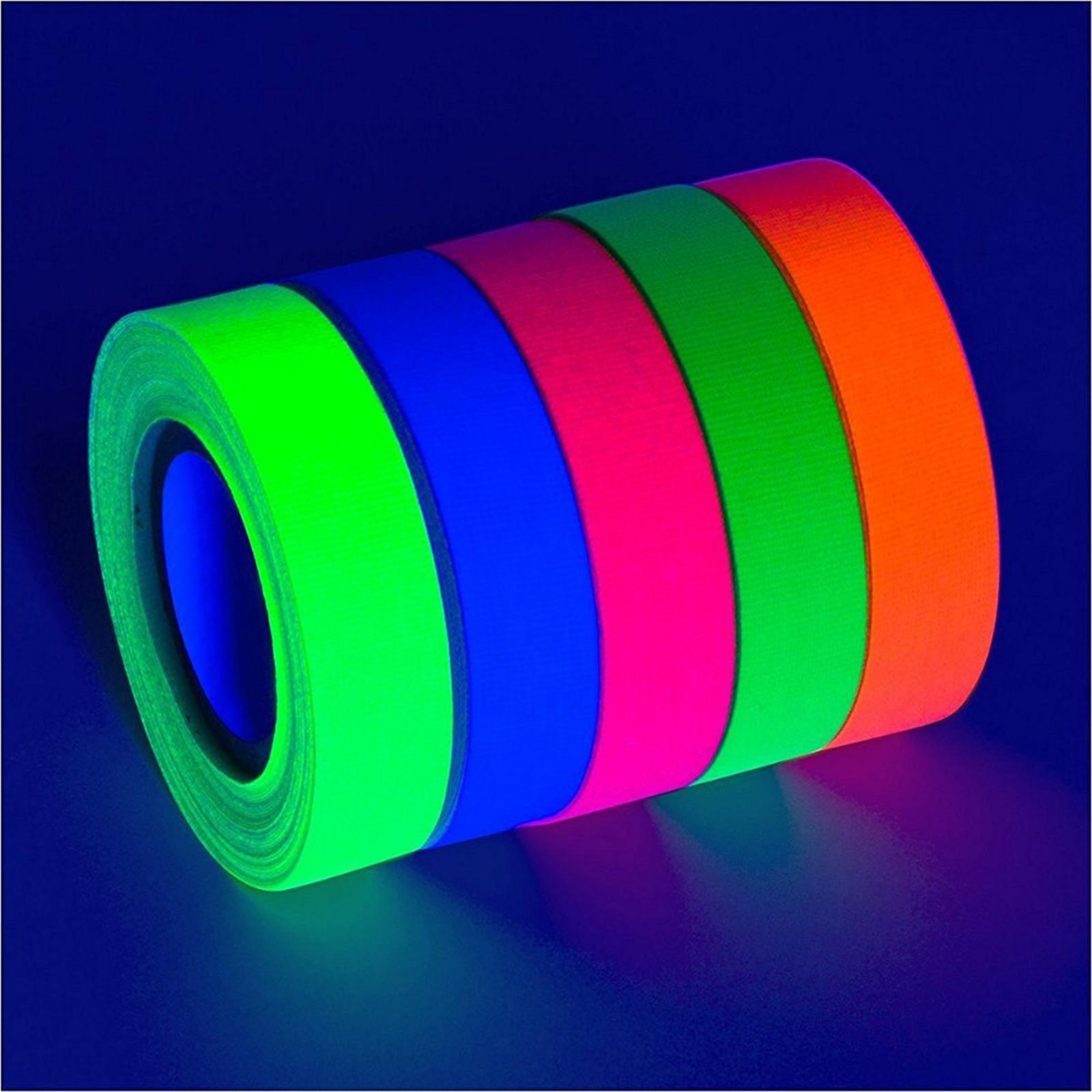fluorescent Cloth Neon Gaffer Tape Room Decor Easy to Use 0.6inch x 16.4ft Per Color