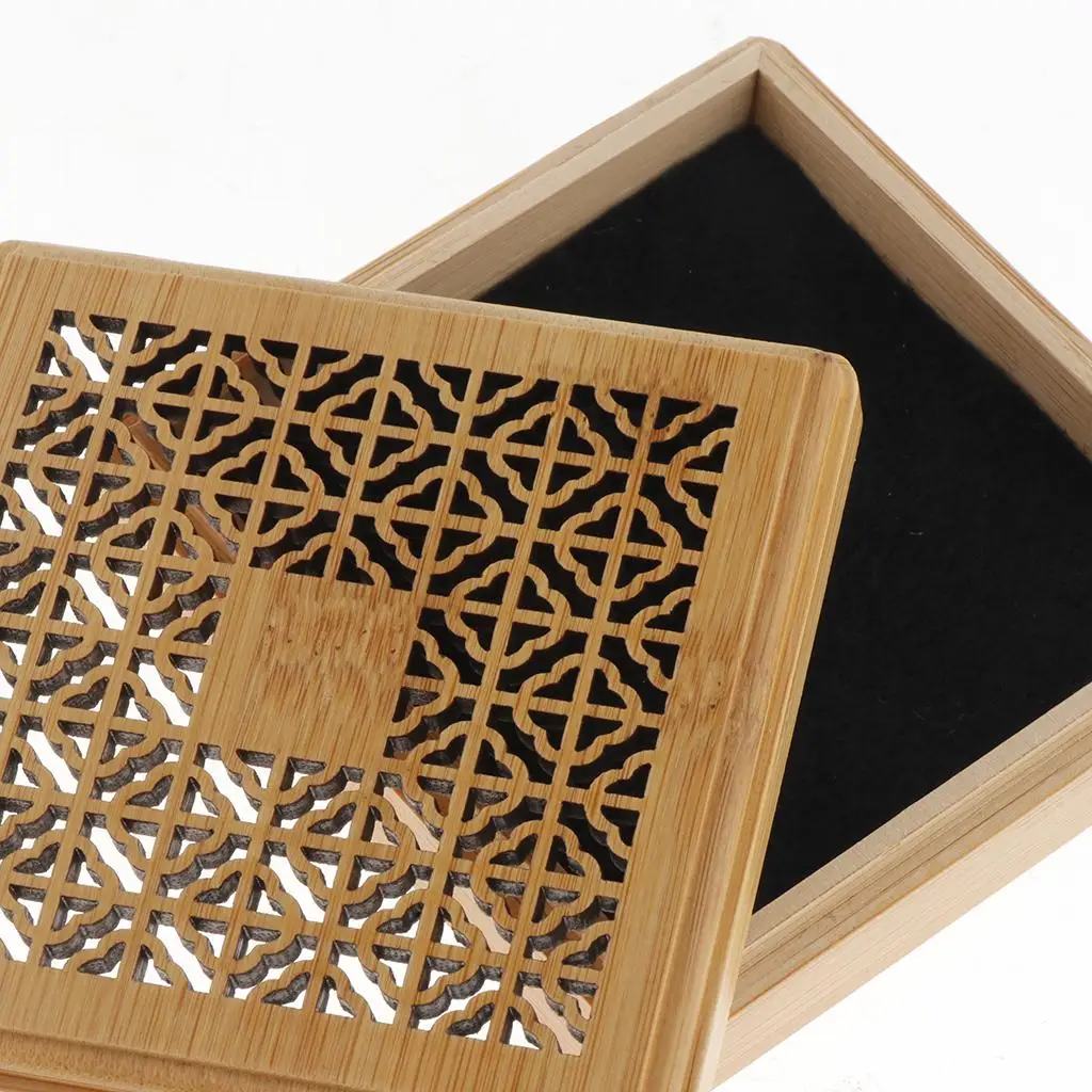 2x Bamboo  Coil Burner Holder Vintage Table Decoration Housewarming Gift