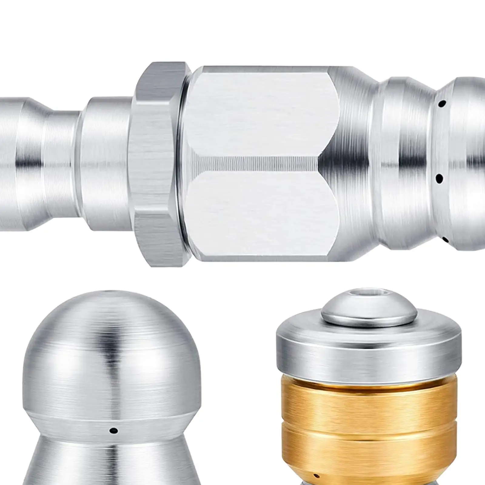 3 Pieces Sewer Jetter Nozzle Stainless Steel Pressure up to 5000PSI Fixed Sewer Nozzle for Pressure Washer Drain Jetting Hose