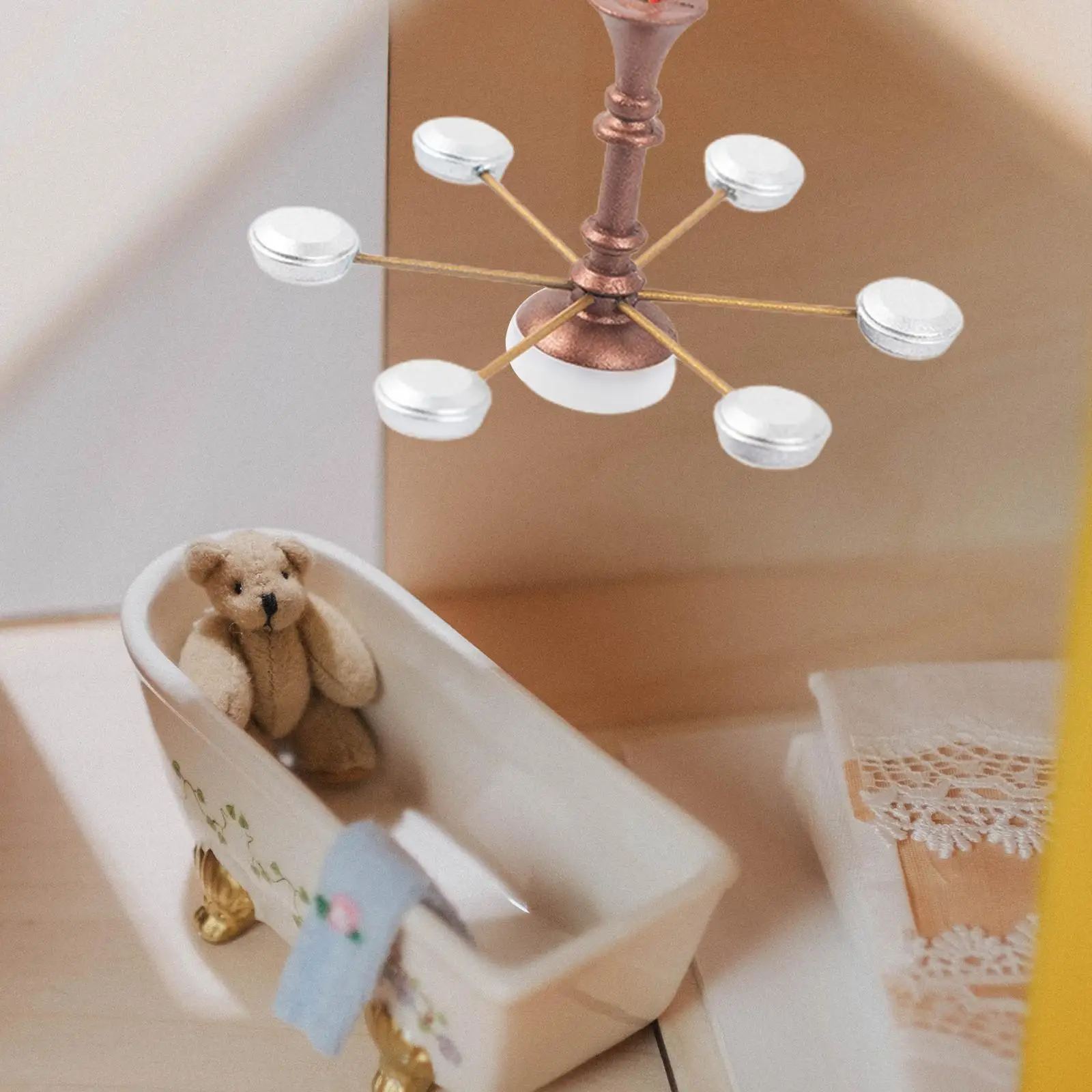 1:87 Scale Ceiling Pendant Light HO Scale Chandelier for Layout Doll House Decor Diorama Scenery Micro Landscape Fairy Garden