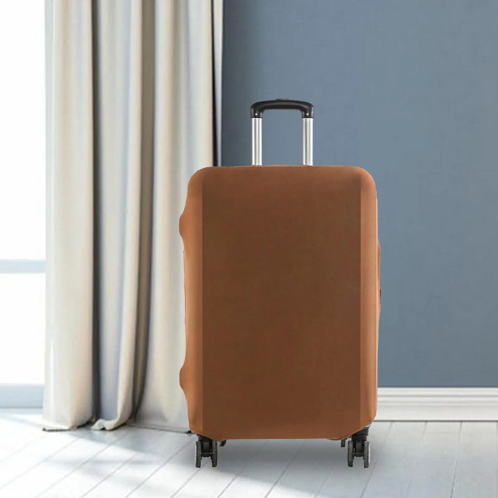 Luggage Cover Elastic Suitcase Cover Brown Sturdy Flexible and Soft Washable