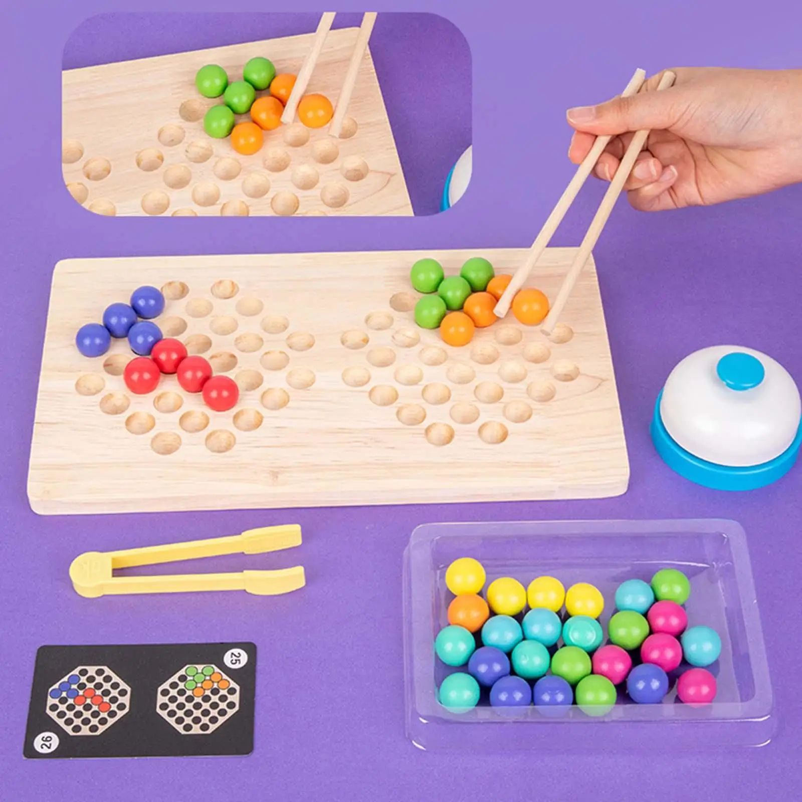 Peg Board Bead Color Recognition Color Sorting Fine Motor Skill Preschool Toddler