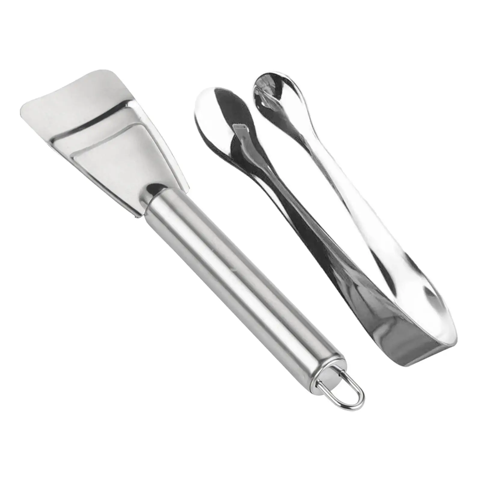 Ice Scooper and Ice Tongs Set Portable Versatile Reusable Kitchen Scooper and Tongs Kitchen Serving Tongs Set for Bar Bakery