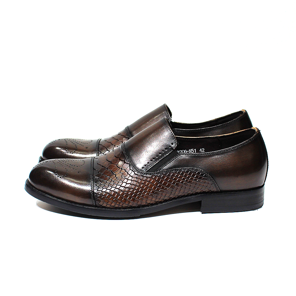 Luxuriöse Herren-Loafer aus echtem Leder mit Krokodildruck, Slip-On-Schuhe für Büro, solide Kappe und Zehen, lässige Basic-Hochzeitsschuhe – Detail 2