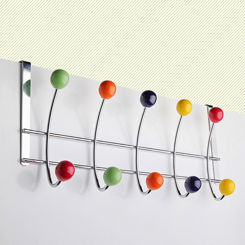 Multicolors Over Door Hanger for Clothes Hanging Heavy Duty Over Door Hooks for Bedrooms Bathroom Door 10 Hooks Hanger for Coat