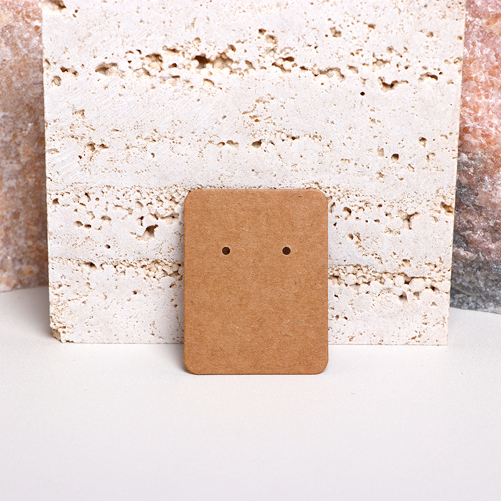 50PCS 4.5x3.5cm White Brown Black Vertical Display Cards For Jewelry Stud Earrings Cardboard Small Business Packaging Supplies