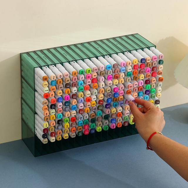 80 Slot Plastic Carrying Marker Case Holder Storage Organizer Box For Paint  Sketch Markers-fits For Markers Pen From 15-18mm - Stationery Holder -  AliExpress