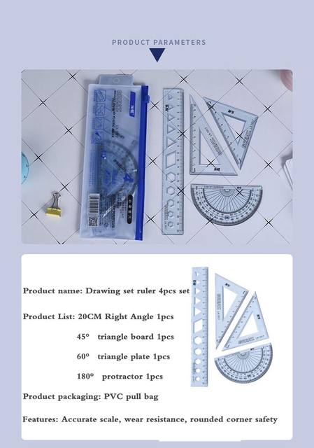 Triangle Ruler For Drawing Triangle Geometry Drafting Tools 22cm Math  Protractor School Ruler For Patchwork Sewing Cutting - AliExpress