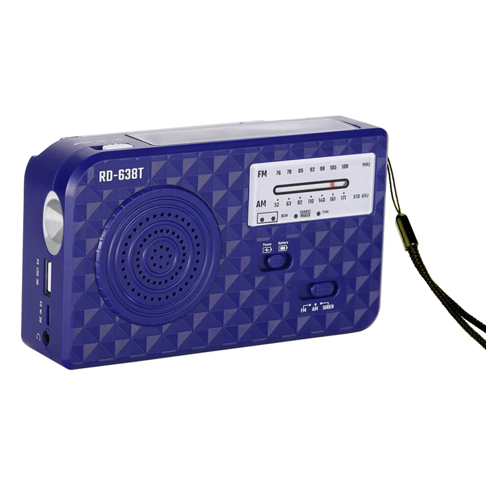 Emergency Solar Hand Crank Radio with AM FM Bright Light SOS Alarm 500mAh Headphone Jack Rechargeable Reading Light for Hiking