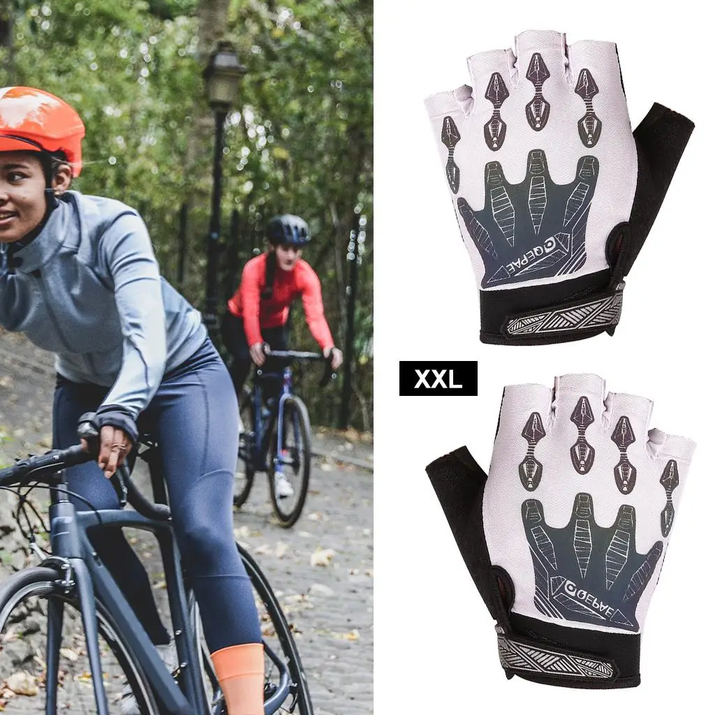 1 Pair Cycling Gloves Half Finger Gel Padded Anti-slip Shock Absorbing Gloves Short  Gloves