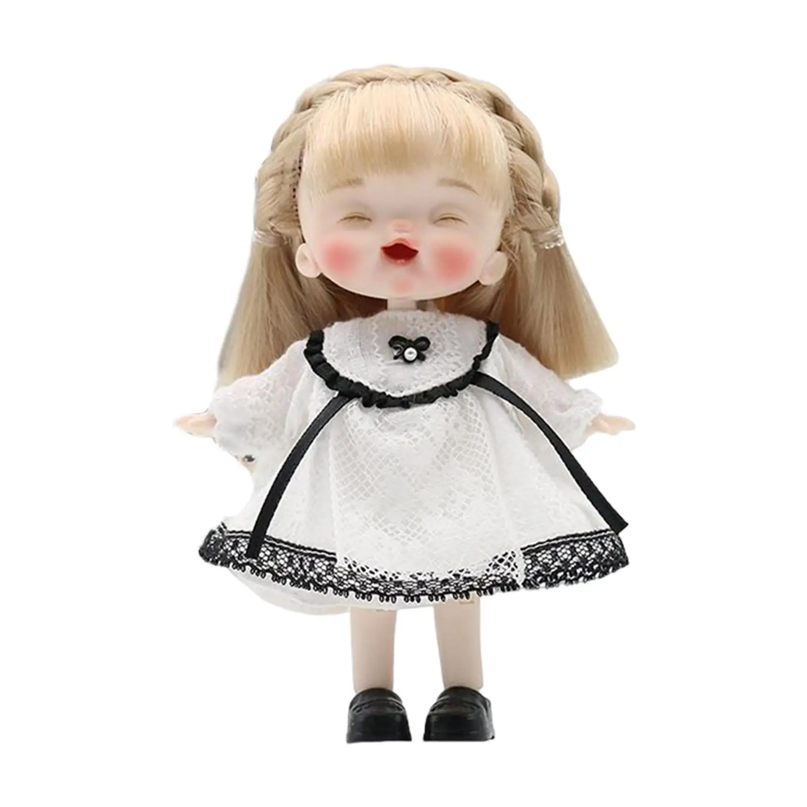 Mini Ball Jointed Baby Doll Dress up Accessories Bendable 14cm Kids Girls Toys makeup Doll for Birthday Graduation Gifts