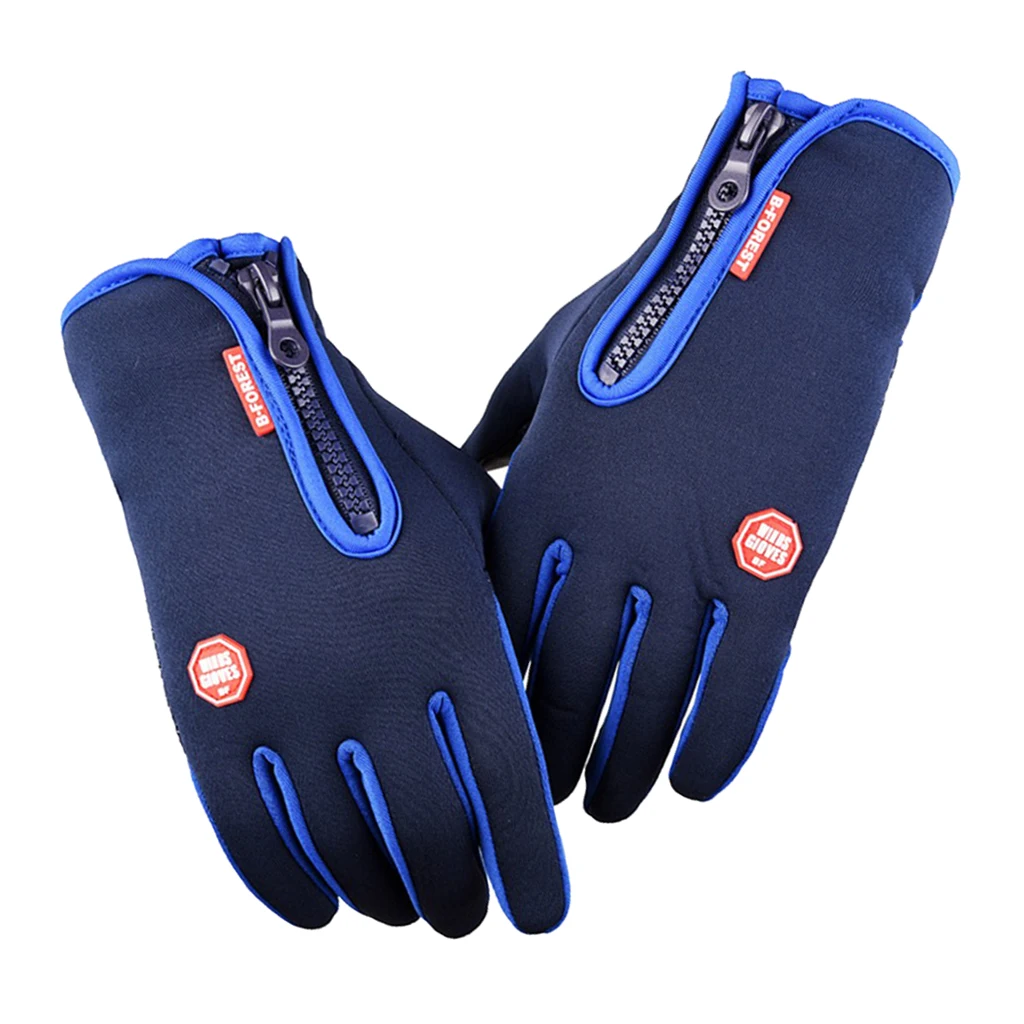 1 Pair Thermal Thickened Gloves Motorcycle Cycling Screen Mitten