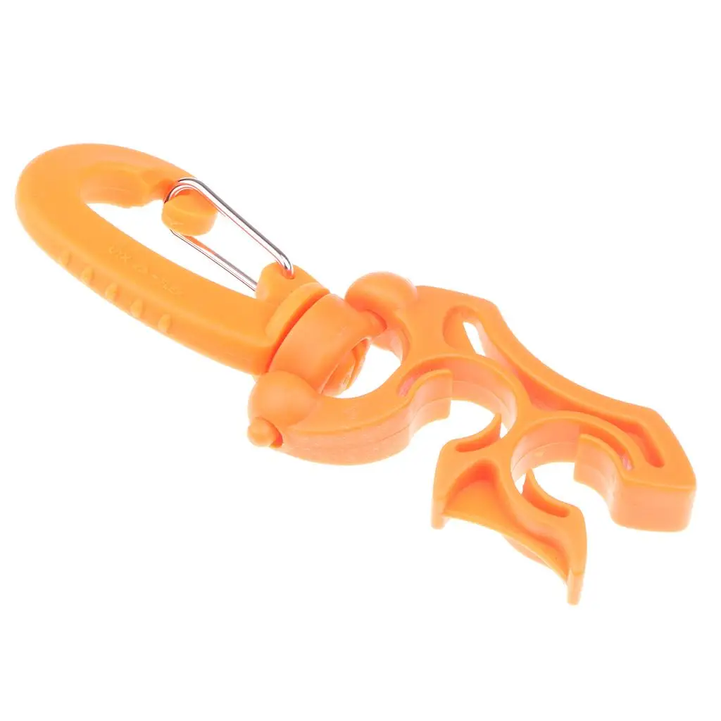 Scuba Diving Silicone Double BCD Hose Holder with Rotates & Folds Clip Buckle Hook 100 x 35mm