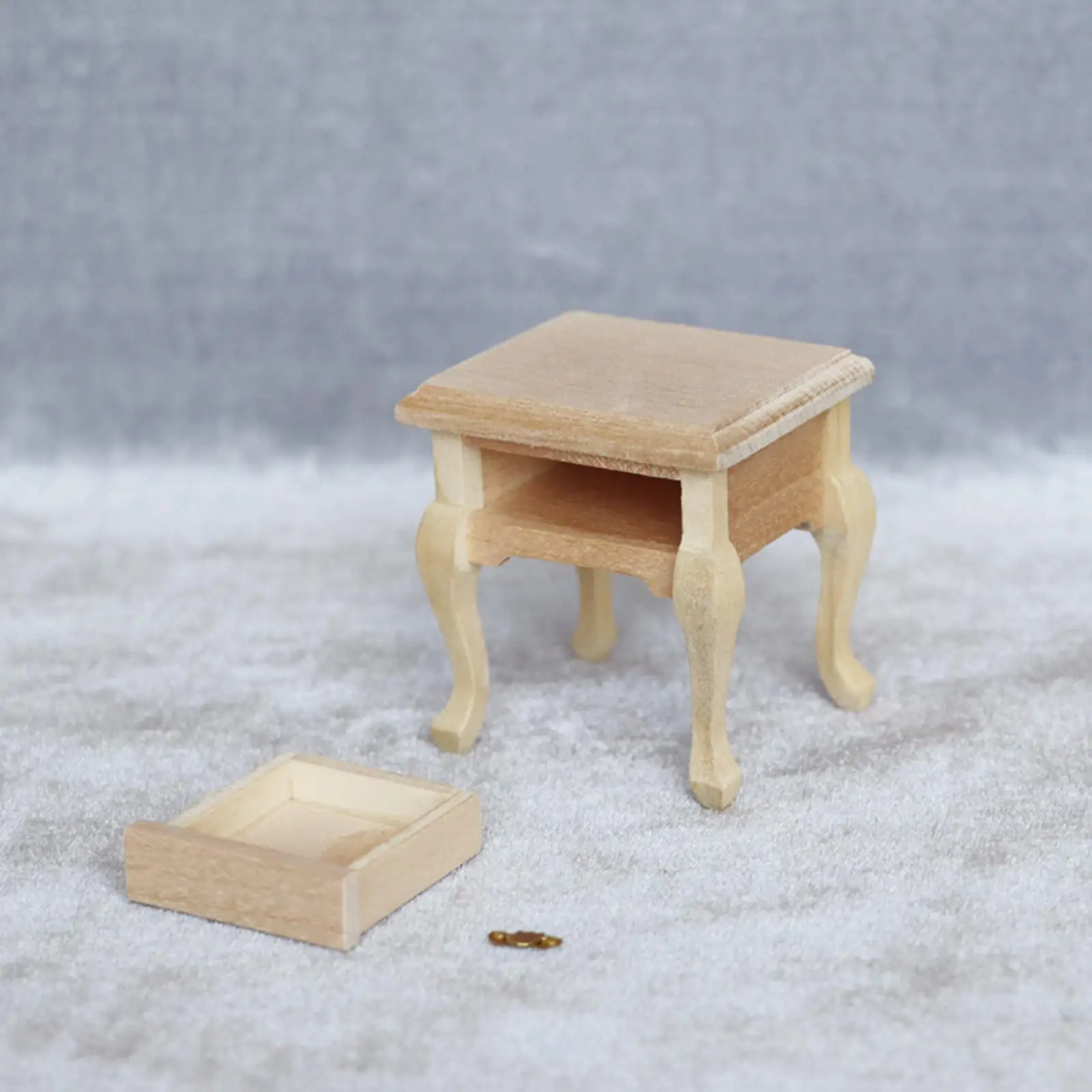 1/12 Dollhouse Wood NightStand DIY Photography Props Pretend Play Toy for Girls Children