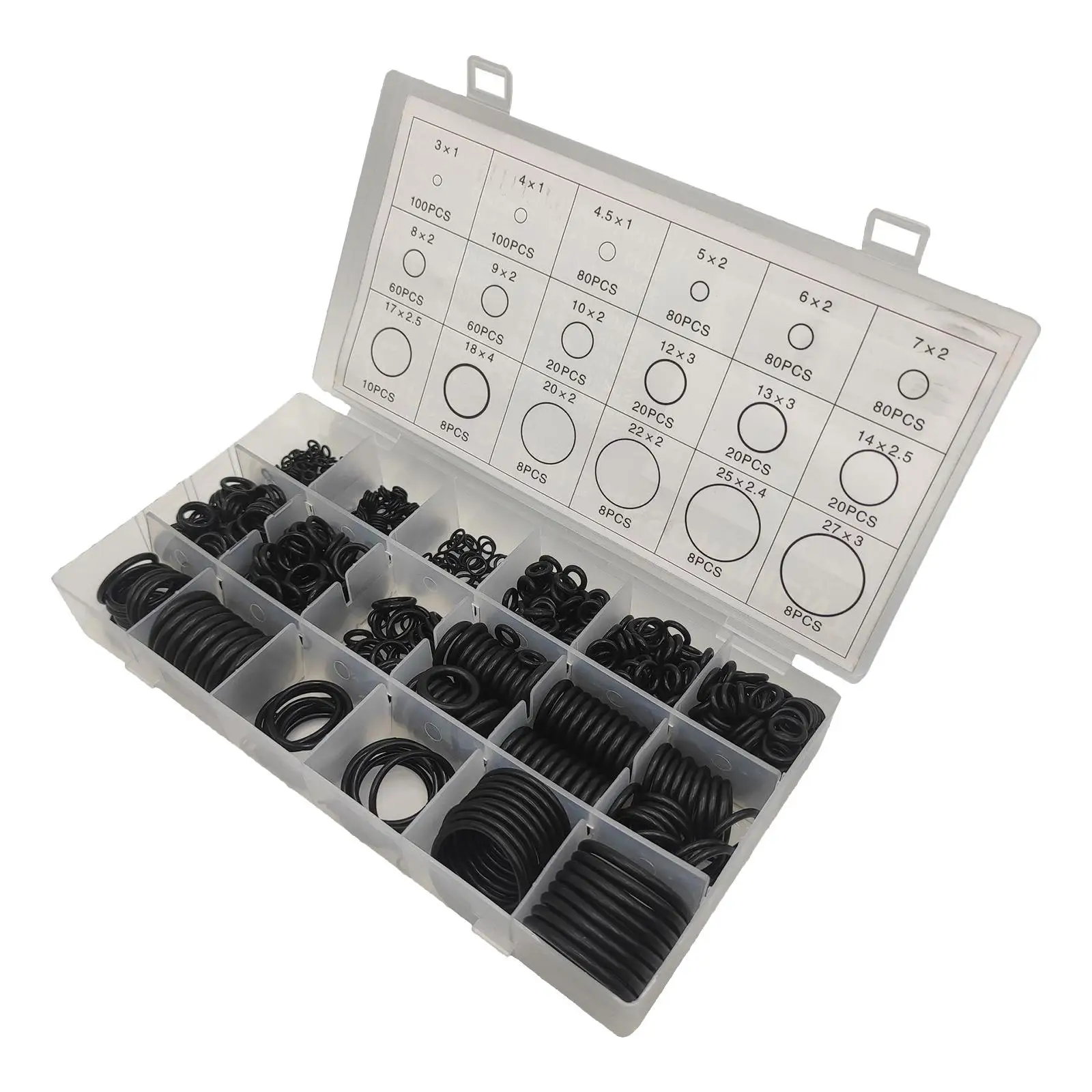 O Rings Assortment kit with Storage Box Black for Auto Quick Repair