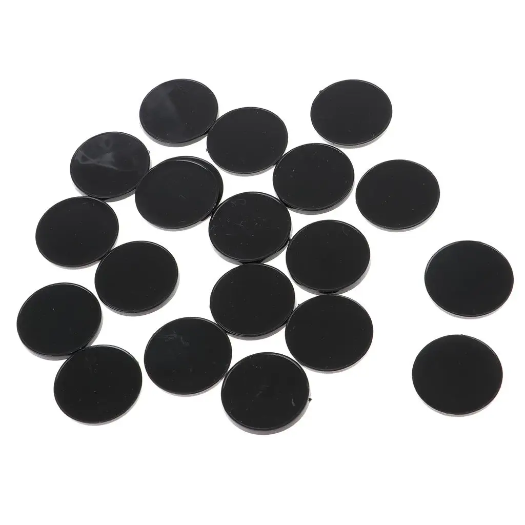 22mm round miniature model bases for tabletop gaming miniatures or other wargames, pack of 20