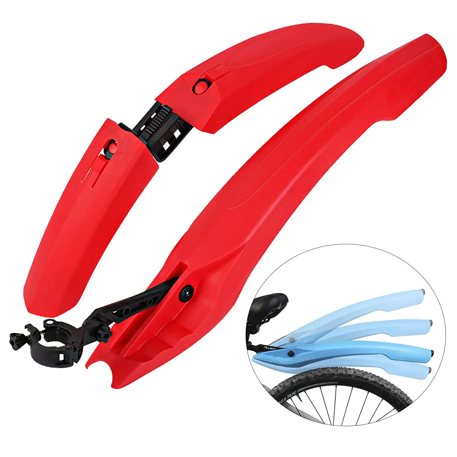 Bike Mudguard Set Fender Front Rear with Tail Light Bicycle Protector MTB