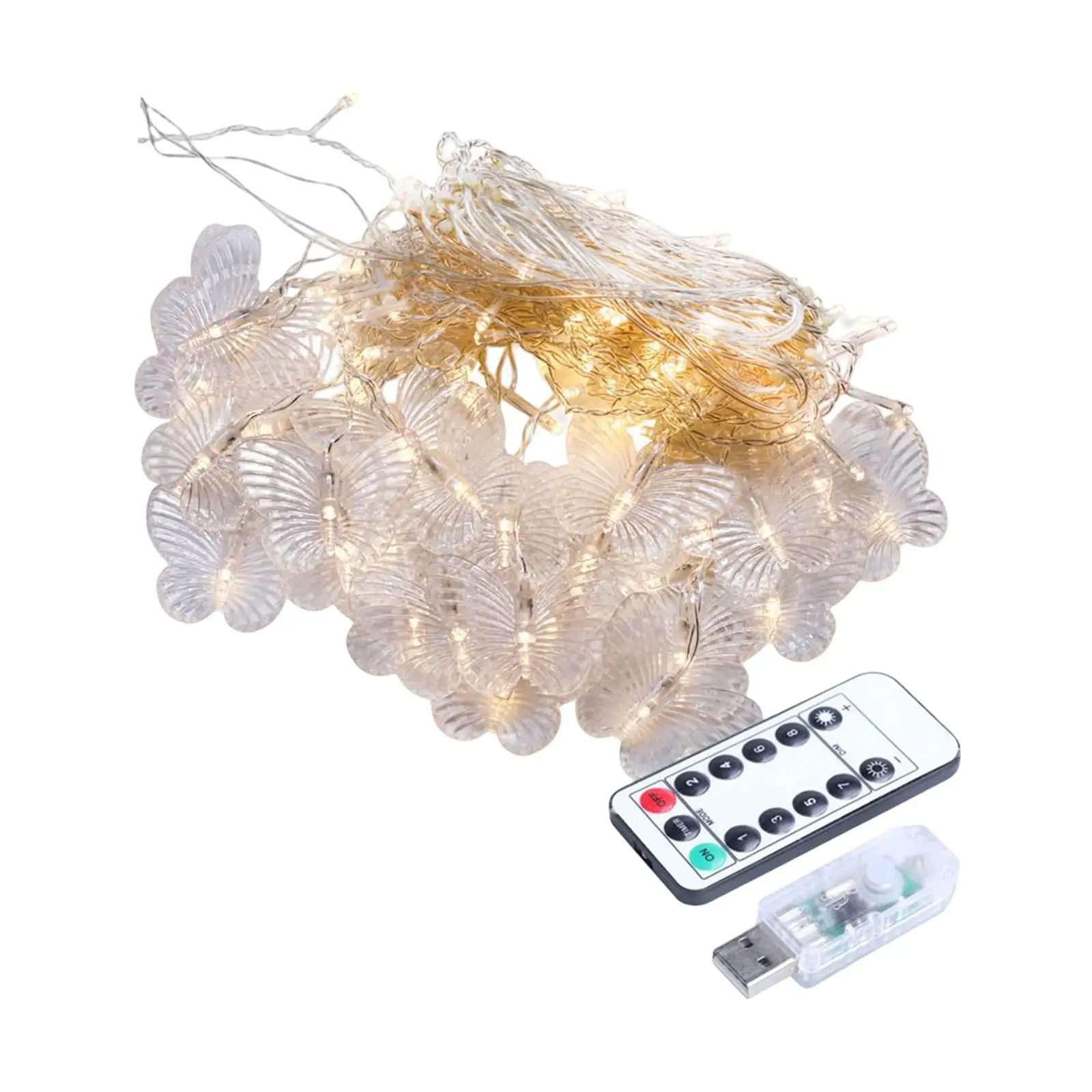 Curtain Lights Fairy String Lights Pendant Lamp Remote Control LED Butterfly Icicle Light for Festival Wedding Room