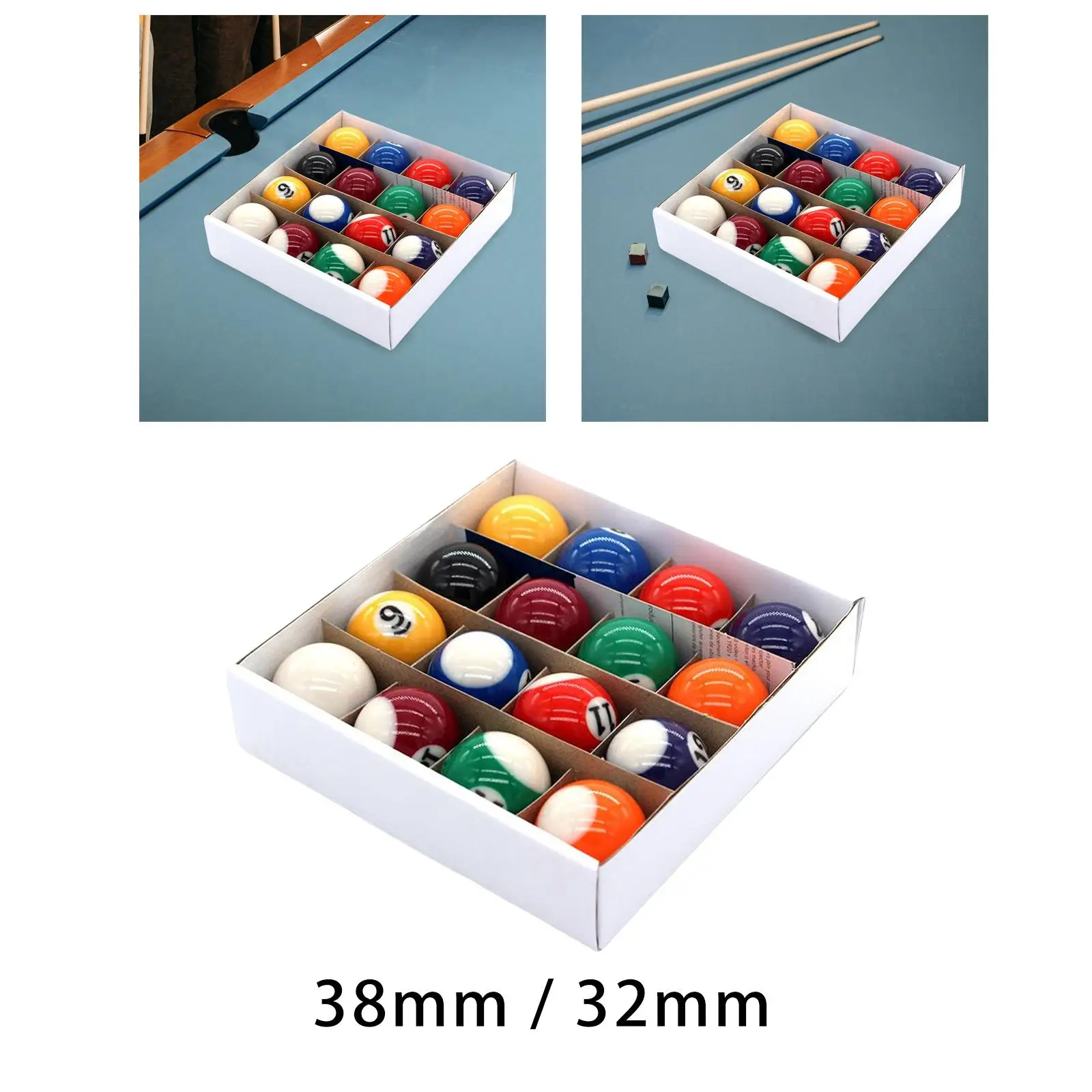 16 Pieces Mini Billiard Balls Pool Rod Balls Small Display for Gaming Rooms